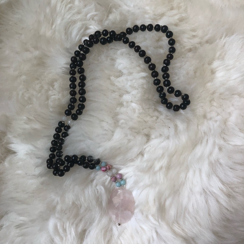 Mala Necklace with Rose Quartz